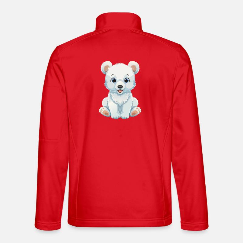 cute polar bear - Unisex Softshell Jacket - red