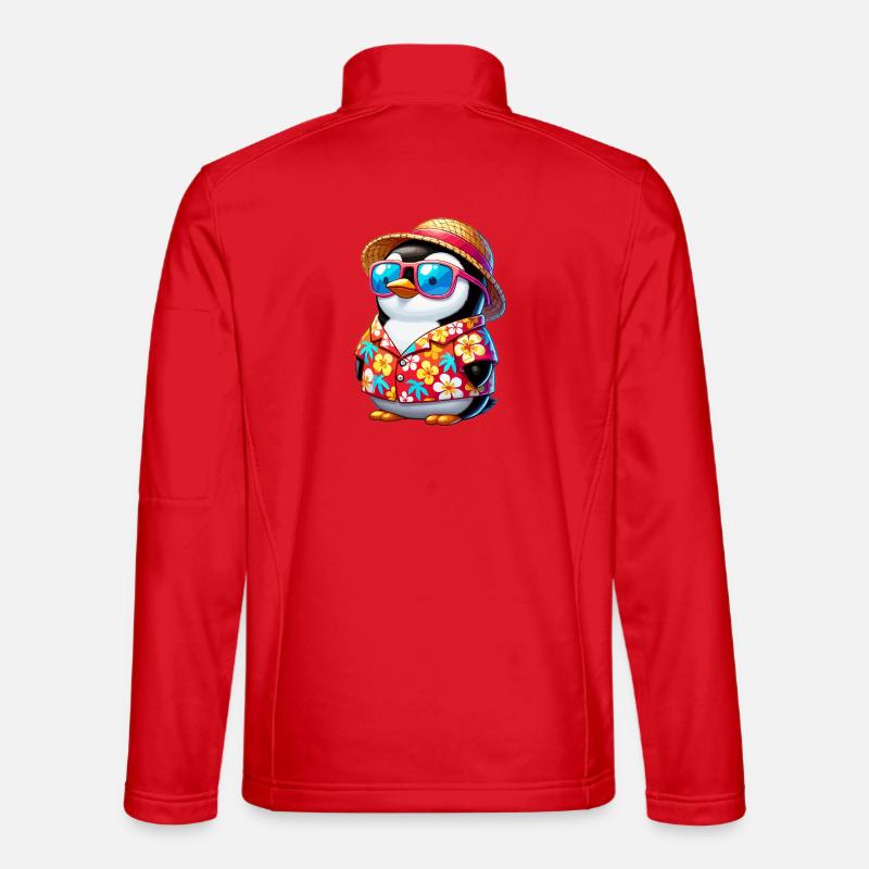 Tropen-Pinguin mit Sonnenbrille - Unisex Softshelljacke - Rot