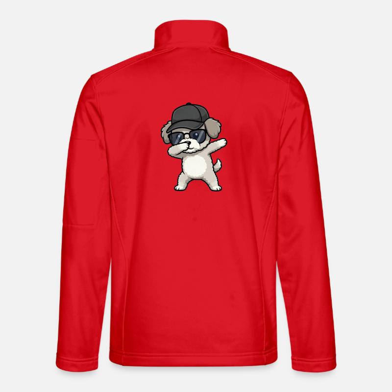 Dabbing Miniature Poodle - Unisex Softshell Jacket - red