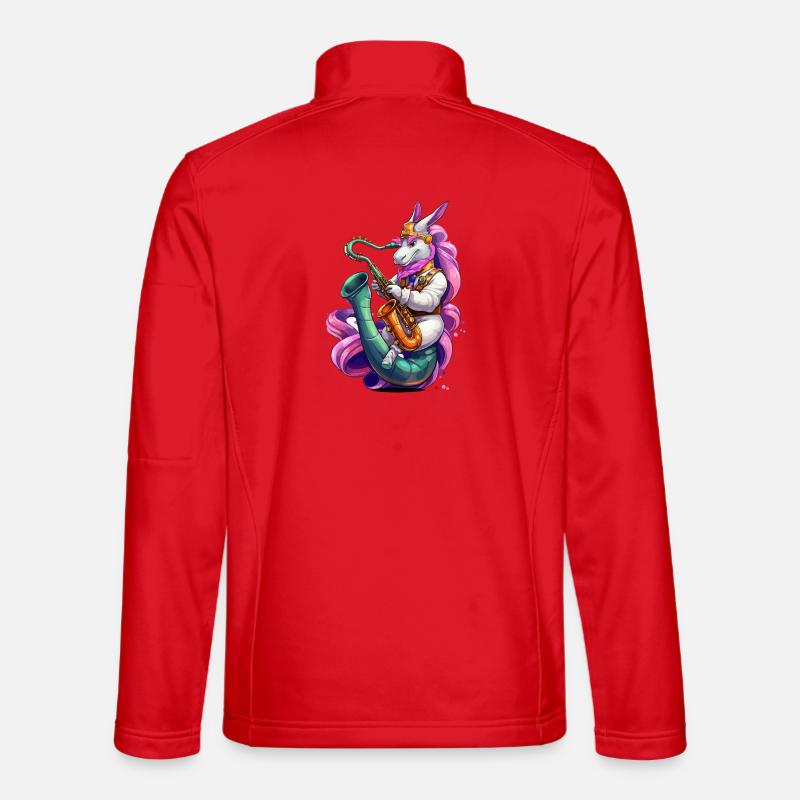 Sparkling Unicorn Saxophone Unisex Softshell Jacket