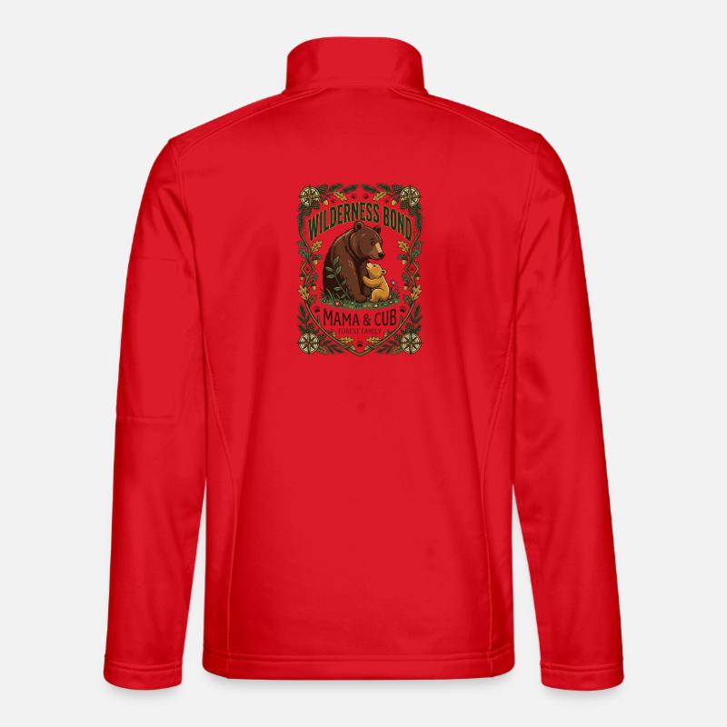 Mama Bär & Junges - Unisex Softshelljacke - Rot