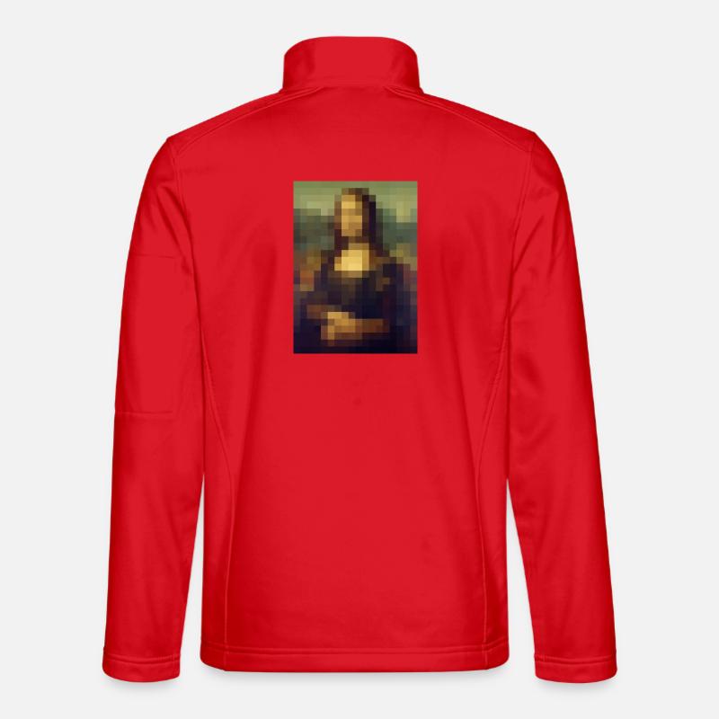 Mona Lisa 8-Bit Pixel Gemälde Leonardo da Vinci Unisex Softshelljacke