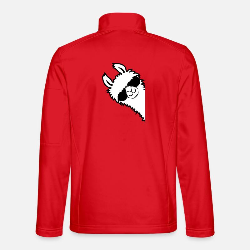 Alpaka guckt seitlich - Unisex Softshelljacke - Rot