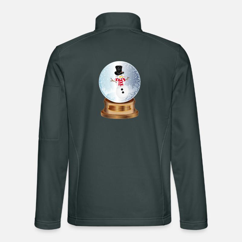 schöne nostalgische Schneekugel mit Schneemann Unisex Softshelljacke