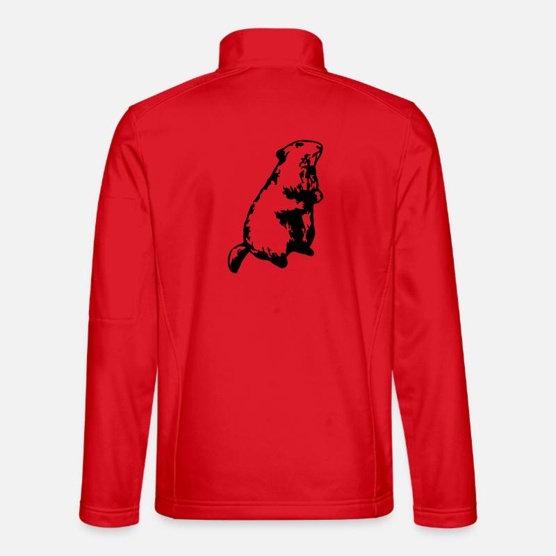 Murmeltier Alpen - Unisex Softshelljacke - Rot