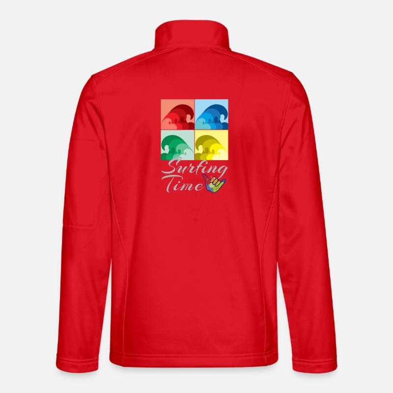 Surfen, Surfen, Surfzeit - Unisex Softshelljacke - Rot