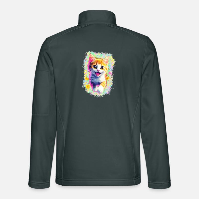 Chaton heureux 🌼🌸 Veste en tissu softshell Unisexe