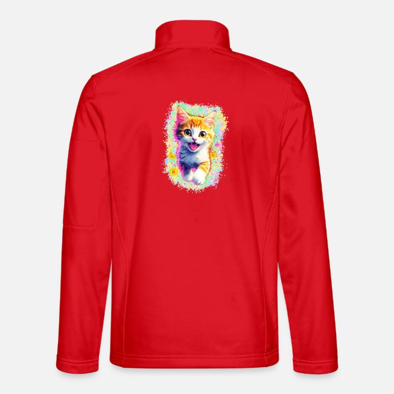 Happy Kitten 🌼🌸 - Unisex Softshell Jacket - red