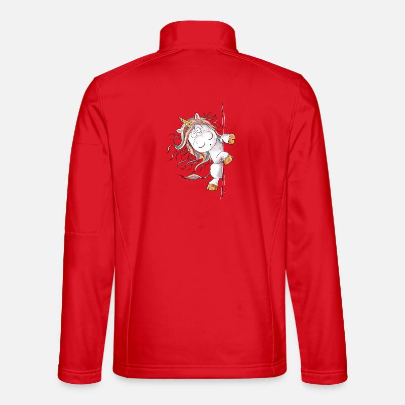 Drolliges Regenbogen Einhorn Fantasy - Unisex Softshelljacke - Rot