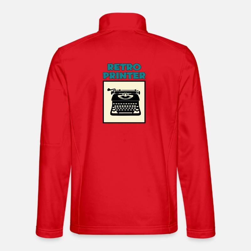 Retro-Drucker - Unisex Softshelljacke - Rot