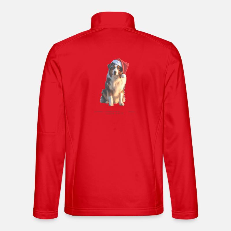 Boder Collie Weihnachts-Hund im Santa-Hut Unisex Softshelljacke