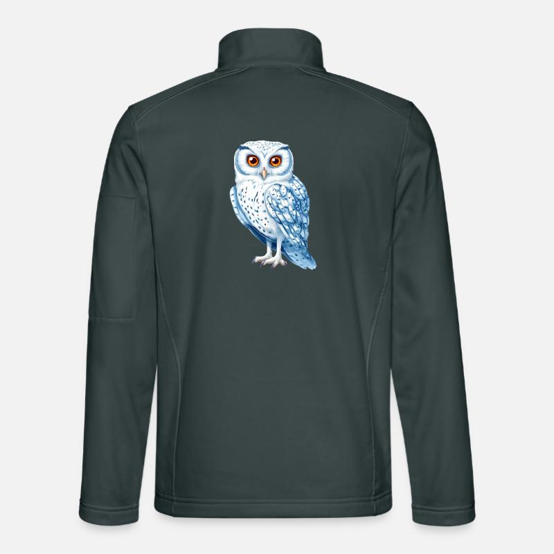 Dessin de hibou bleu blanc comme neige Veste en tissu softshell Unisexe