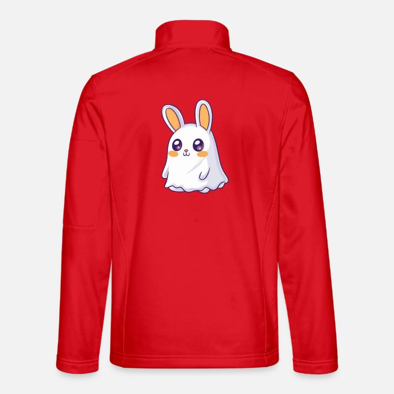 Bunny Halloween Ghost - Unisex Softshell Jacket - red