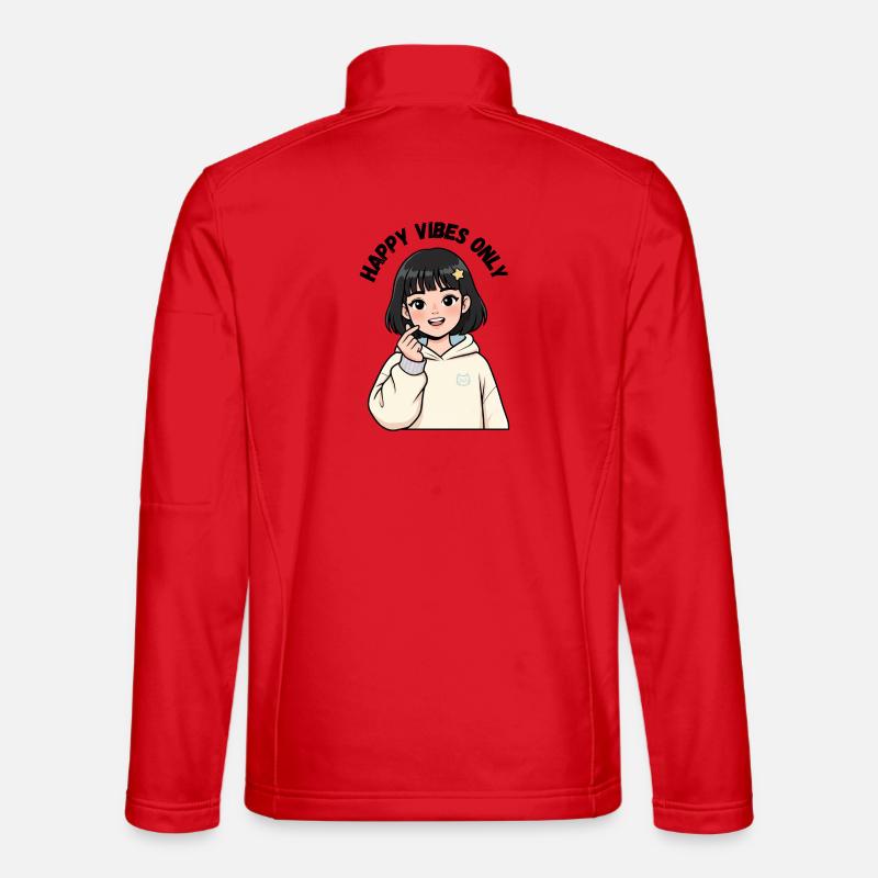 Cremefarbenes Sweatshirt mit Kawaii Mädchen Unisex Softshelljacke