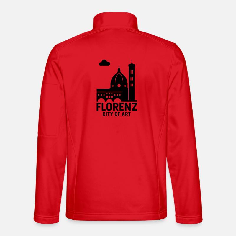 Florence Italy Silhouette - Unisex Softshell Jacket - red
