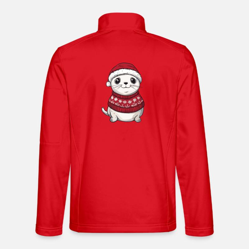 Robbe Tier Weihnachten - Unisex Softshelljacke - Rot