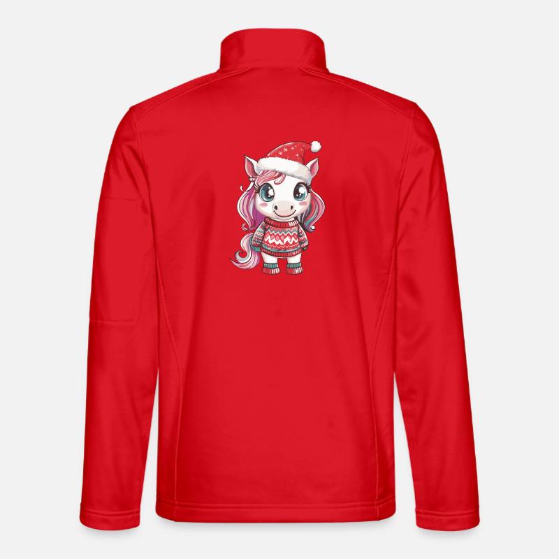 Einhorn Weihnachten - Unisex Softshelljacke - Rot