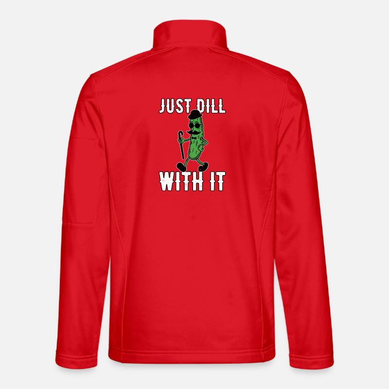 Amusez-vous simplement avec la moustache rétro rétro de concombre Veste en tissu softshell Unisexe