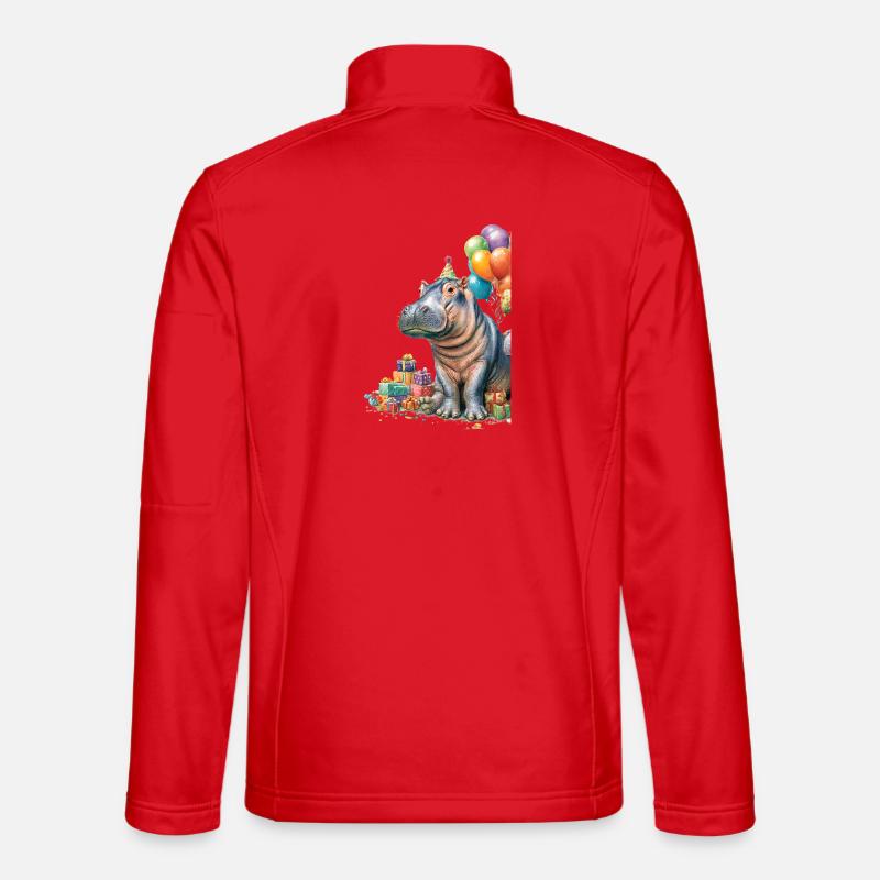 Hippo Geburtstagsfeier mit Ballons Unisex Softshelljacke