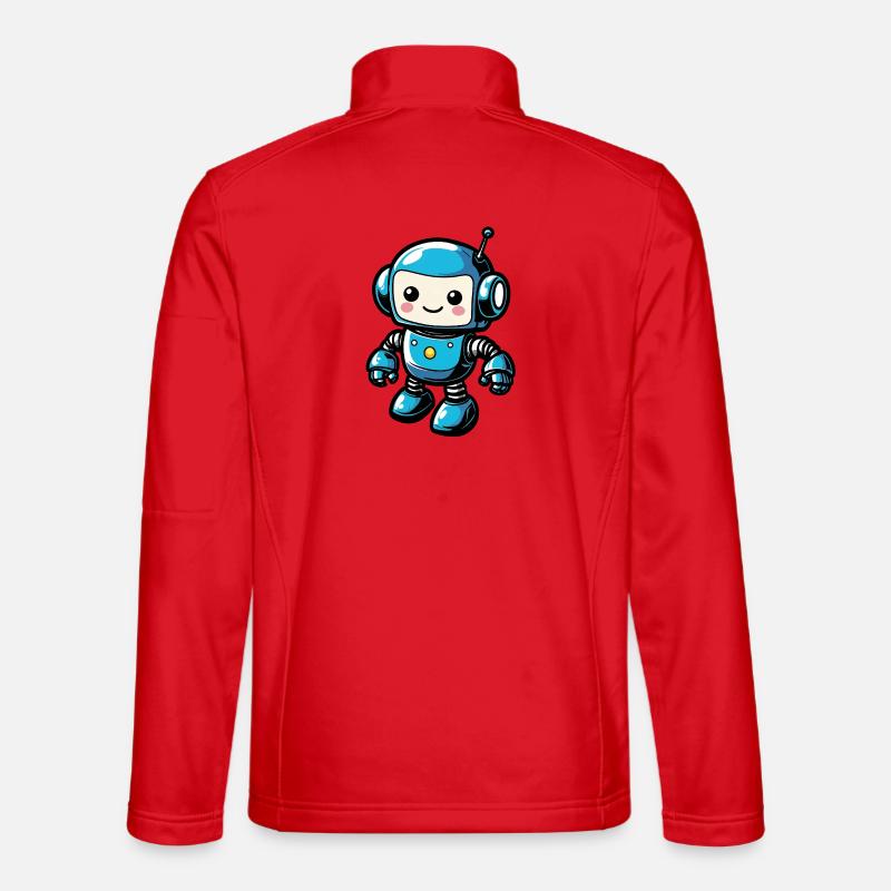 Blauer Roboterfreund Sticker Unisex Softshelljacke