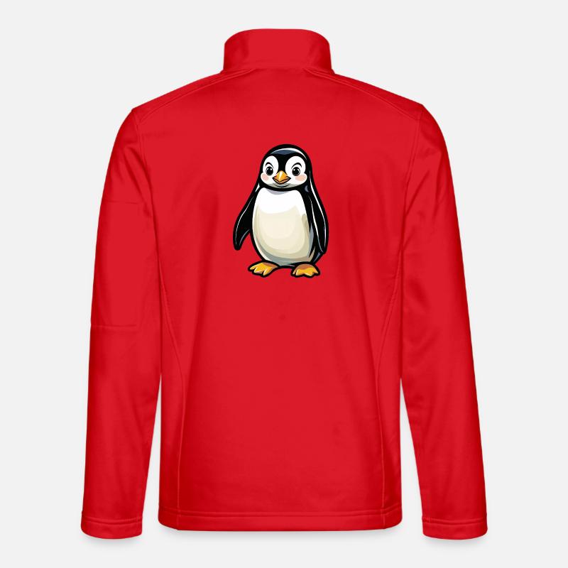 Cuddly Penguin Cartoon Unisex Softshell Jacket