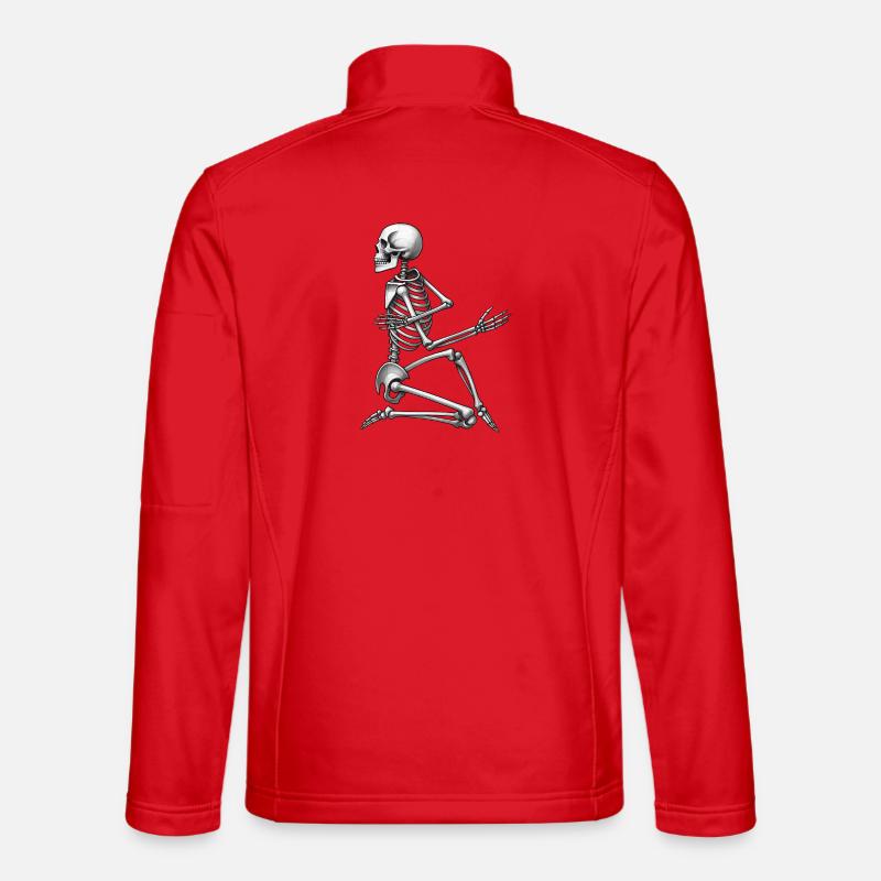 SKELETON DANCER - black & white - Unisex Softshell Jacket - red