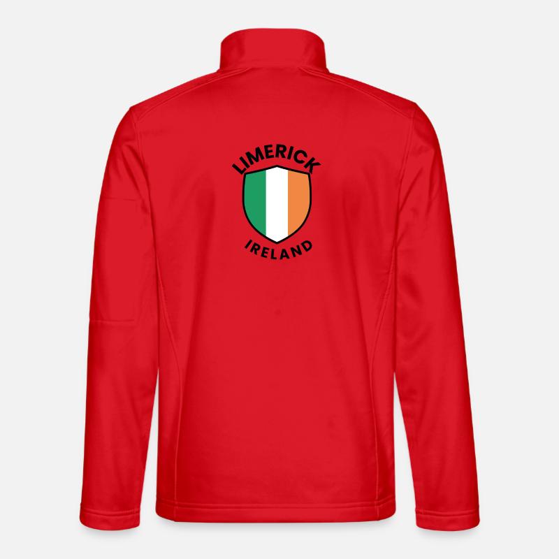 Limerick Ireland Shield Badge - Unisex Softshell Jacket - red