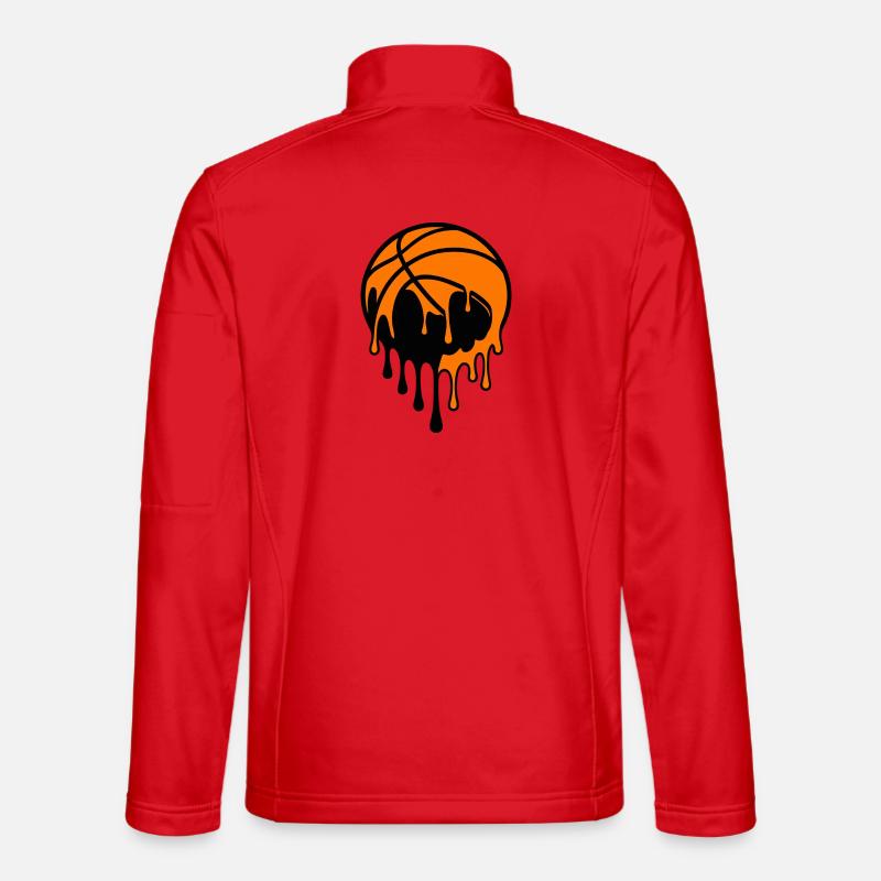 Tropfendes Basketball-Straßenkunstdesign - Unisex Softshelljacke - Rot