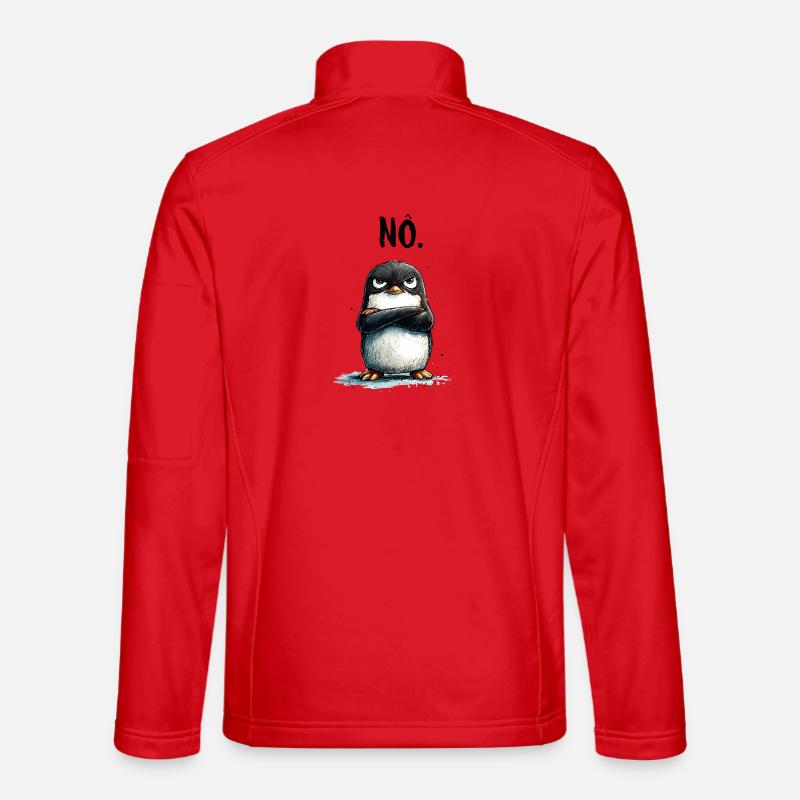 Grummeliger Pinguin Nö Statement Motiv - Unisex Softshelljacke - Rot