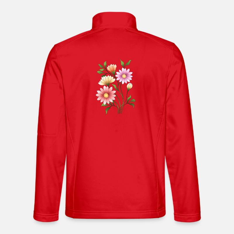 Blumen - Unisex Softshelljacke - Rot