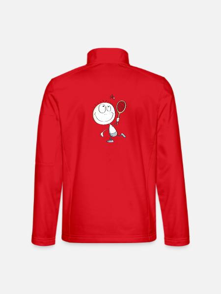 Funny badminton player stav figur - Unisex softshelljakke - rød