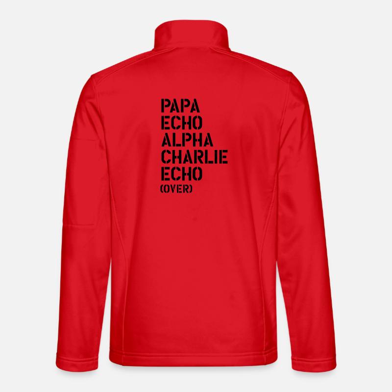 PEACE - Military alphabet - peace mission - Unisex Softshell Jacket - red