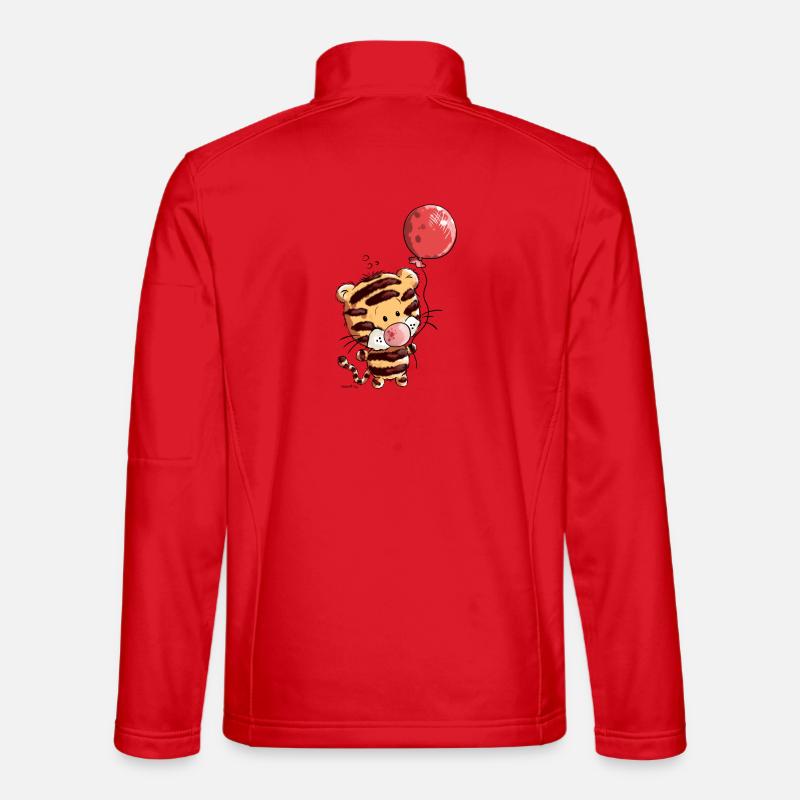 Tiger with balloon - Unisex Softshell Jacket - red