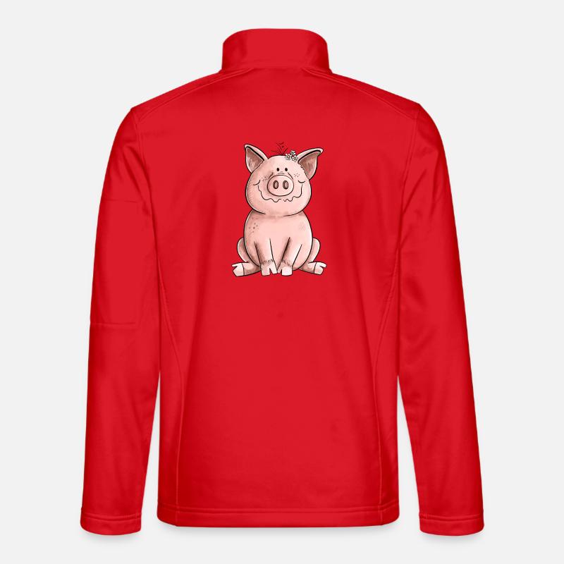 Happy Pig - Unisex Softshell Jacket - red