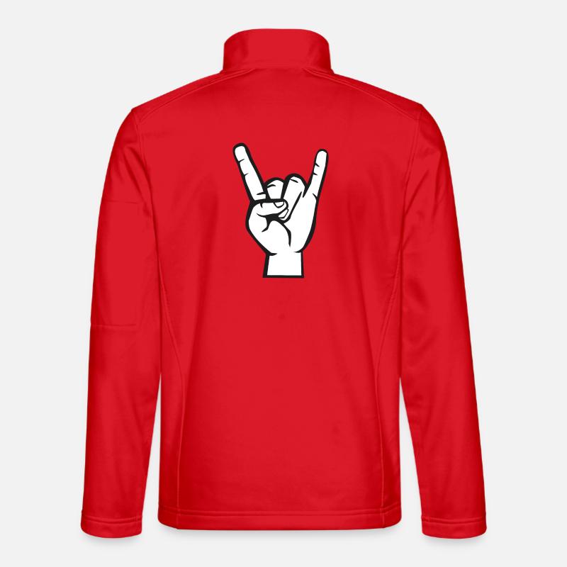 Hand with Rock-Metal-Satan symbol - Unisex Softshell Jacket - red