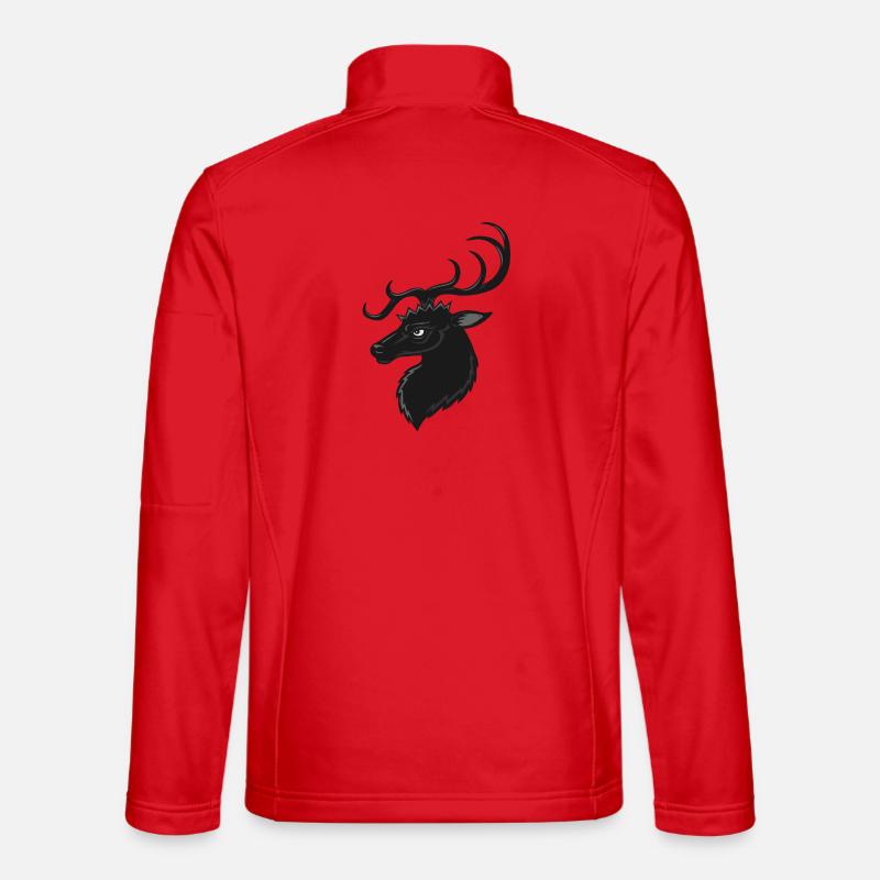 Hirsch portrait - Unisex Softshelljacke - Rot
