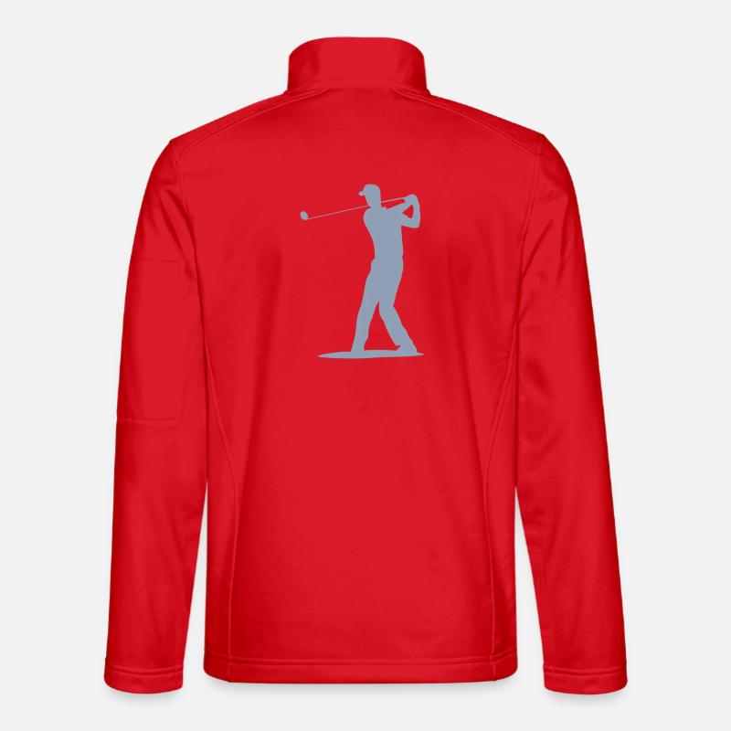 Golfer Tee Silhouette - Men's Design - Unisex Softshell Jacket - red