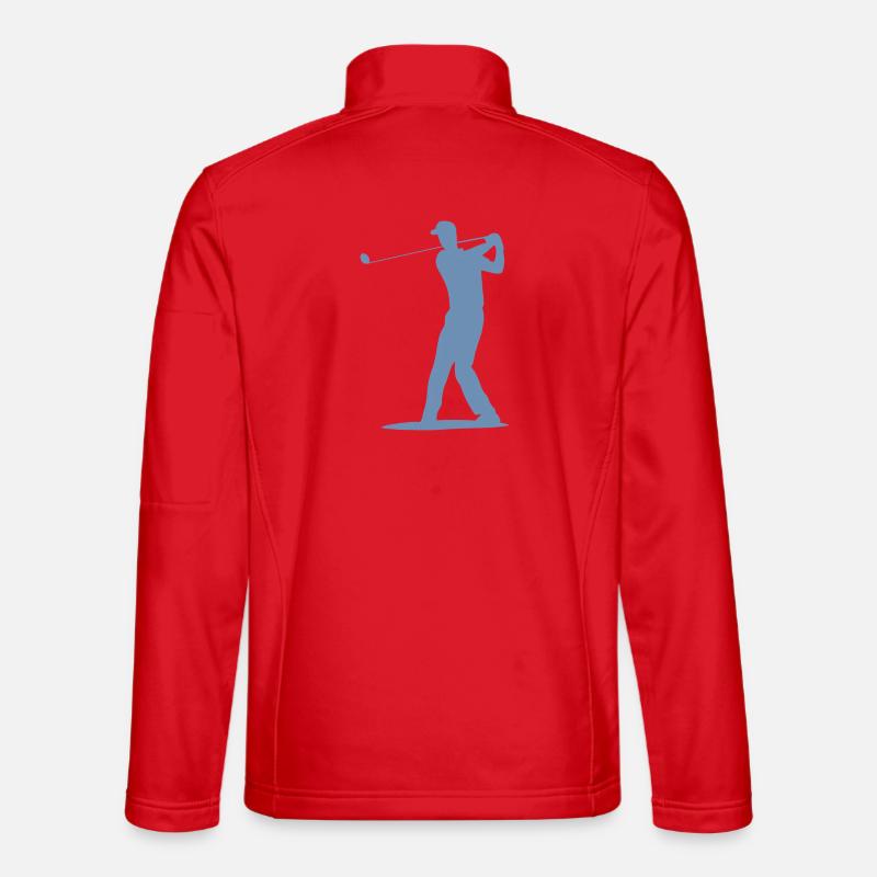 Golfer Tee Silhouette - Men's Design - Unisex Softshell Jacket - red