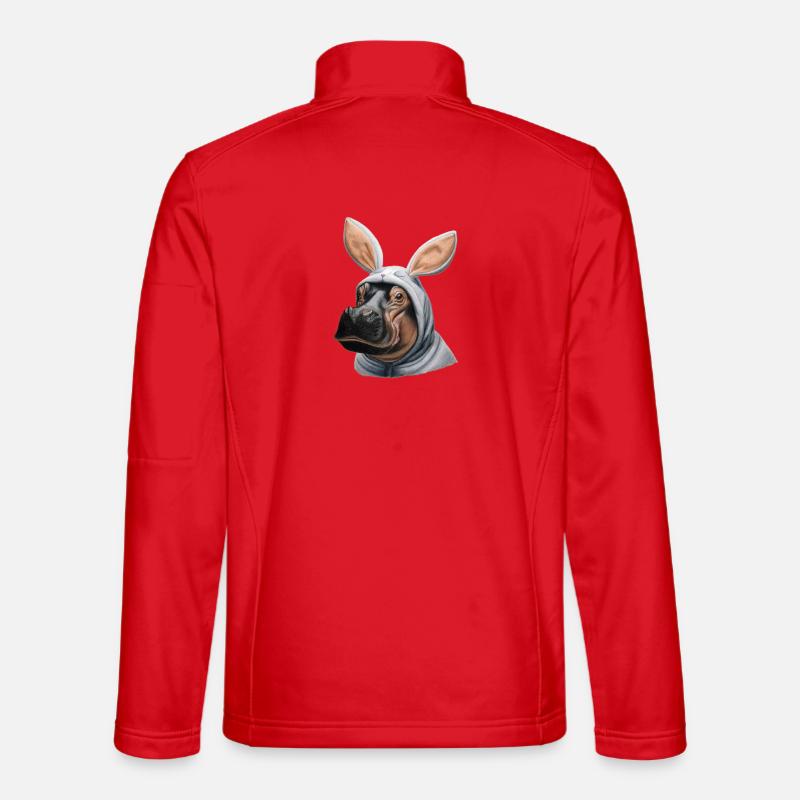Nilpferd Bunny weiß - Unisex Softshelljacke - Rot