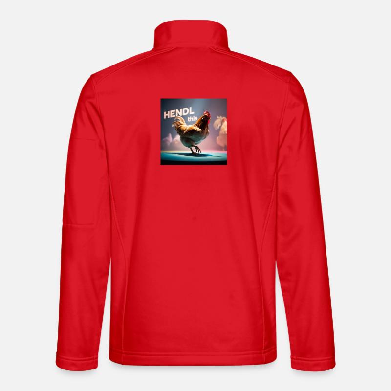 Cool chicken "Hendl this" - Unisex Softshell Jacket - red