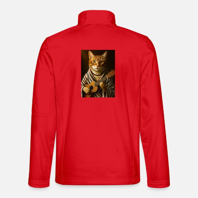 Ukulele Katze - Unisex Softshelljacke - Rot