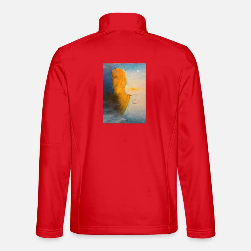 Abstract Multitude Human Silhouettes - Unisex Softshell Jacket - red
