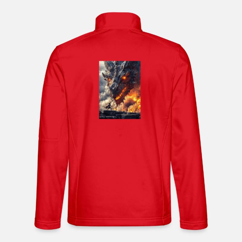 Dragon Clash Front de guerre ardent - Veste en tissu softshell Unisexe - rouge