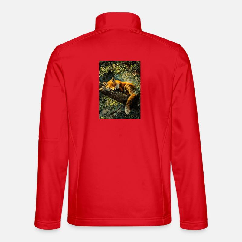 Sleeping Fox in Sunlit Forest Unisex Softshell Jacket