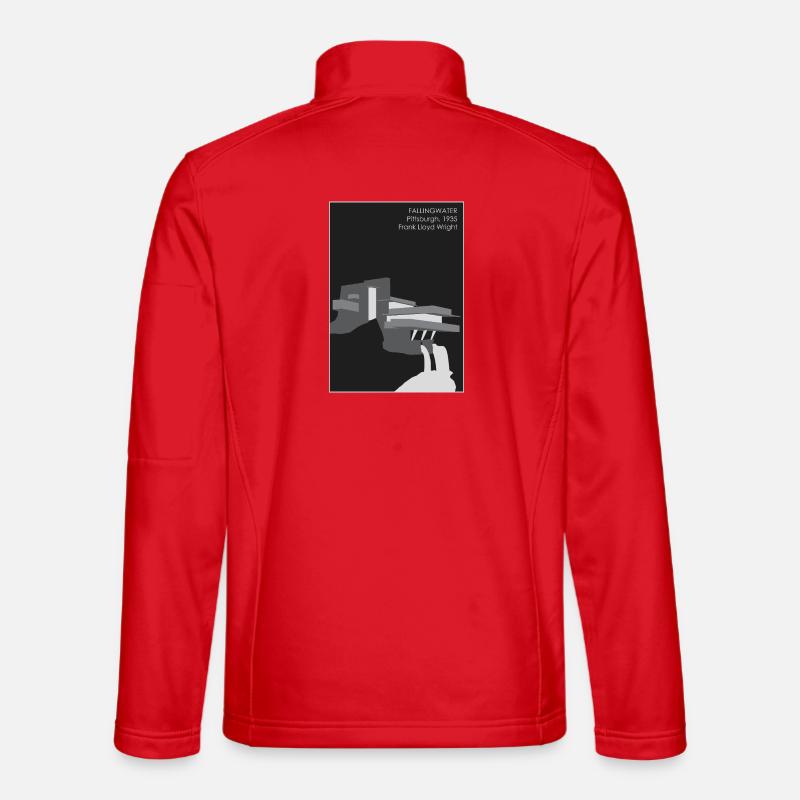 Modern architecture: Fallingwater - Unisex Softshell Jacket - red