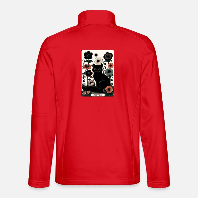Void Cat in Bloom Tarot - Unisex Softshell Jacket - red