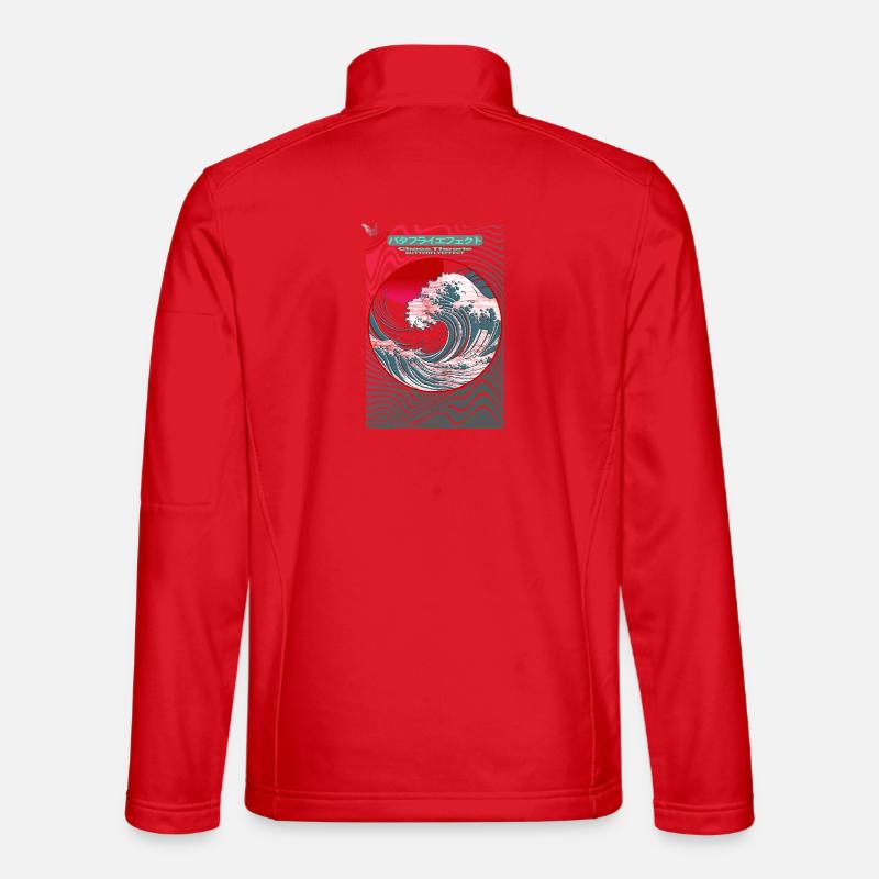 Red Sun Circle Wave Dance - Unisex Softshell Jacket - red