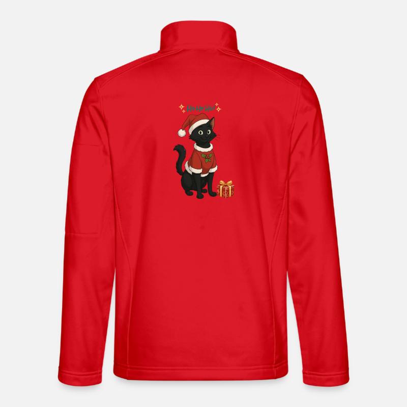 HoHoHo!! black cat - Unisex Softshell Jacket - red