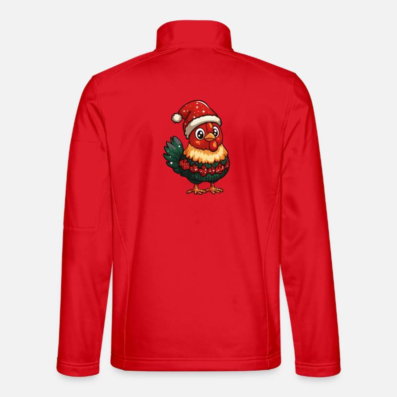 Hahn Weihnachten - Unisex Softshelljacke - Rot