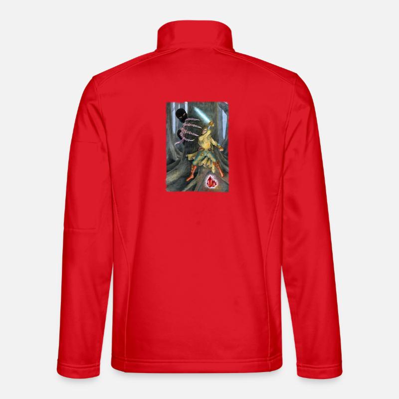 Fantasy Hero Battling Shadow Creature - Unisex Softshell Jacket - red